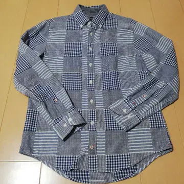 TOMMY HILFIGER 긴팔 플란넬 셔츠 S 네이비 계열