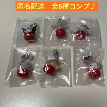 산리오 캐릭터즈 딸기 메지루시 액세서리 전 6종 컴플리트 세트