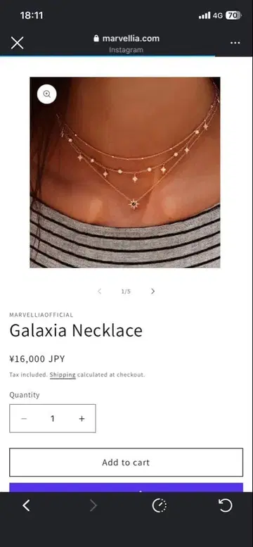 갈락시아 네크리스 3연 목걸이 골드