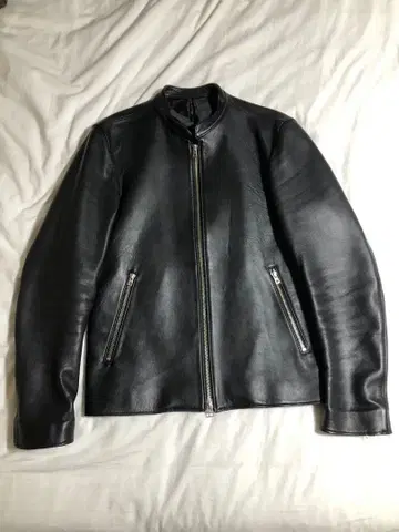 LIDNM 블랙 가죽 싱글 라이더