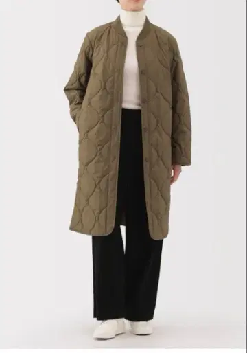 무인양품 솜 퀼팅 코트 다크 베이지 XL