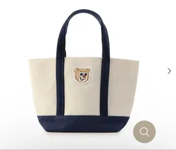 페이러 아이보리/네이비 올드 테디 와펜 토트백 L