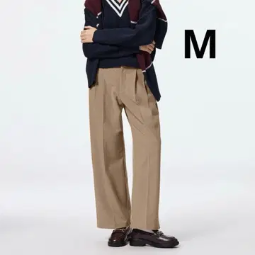 미사용 새상품 택 포함 GU 턱 와이드 팬츠 M 베이지