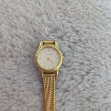 골드 메쉬 밴드 아날로그 손목시계