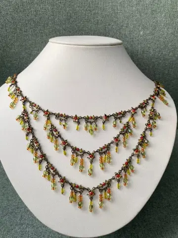 새상품급 미사용 미하엘 네그린 럭셔리 삼단풍 프린지 목걸이