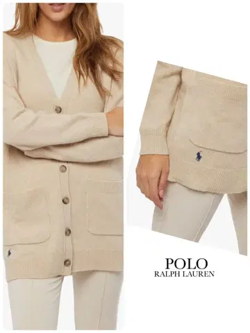 새상품급 폴로 랄프로렌 여성용 캐시미어 혼방 V넥 니트 가디건
