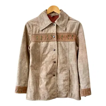 빈티지 멕시코제 스웨이드 가죽 자켓 가죽 꽃무늬 자수 S부터 M 상당