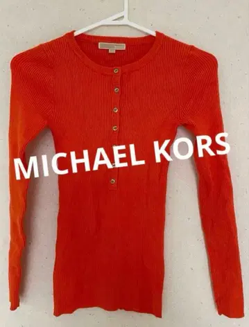 [ 새상품급 ] MICHAEL KORS 리브 오렌지 긴팔 상의 사이즈 4
