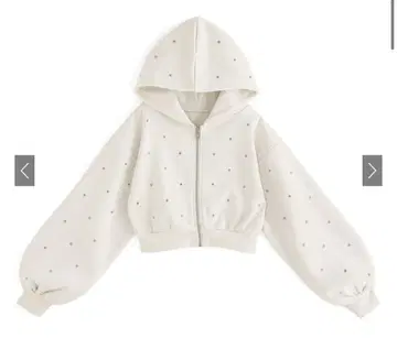 큐빅 속기모 숏 기장 후드티[sm90] 아이보리