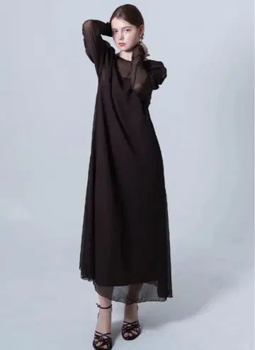 acka sheer flare 원피스