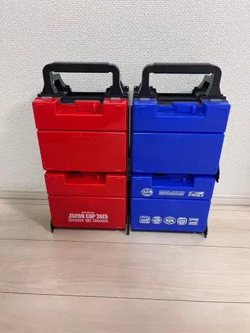 타미야 미니 사륜구동 피트 박스 빨간색 파랑 세트