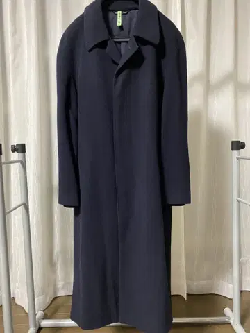 네이비 롱 체스터 코트