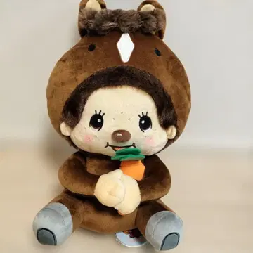 몬치치 말 봉제 인형 브라운 당근 포함