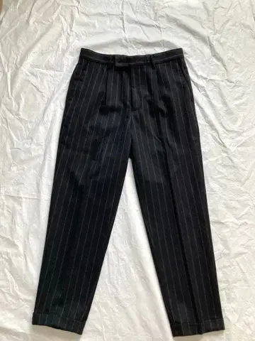 에디피스 스트라이프 울 슬랙스 검정 블랙 M