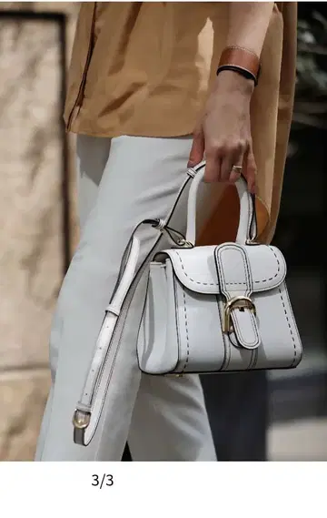 도쿄백화 시로리네 천연 가죽 2way 숄더백 화이트