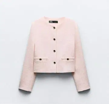 ZARA 텍스처 라운드넥 블레이저