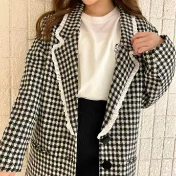 epine 깅엄 체크 테일러드 자켓 프렌치 걸리시