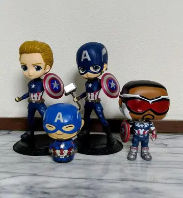 캡틴 아메리카 피규어 4개 세트 상자 없음