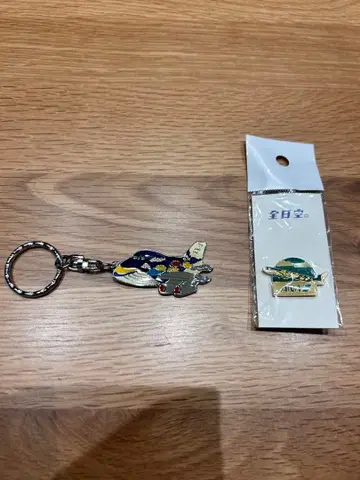 ANA 전일공 비행기 키링 핀 배지