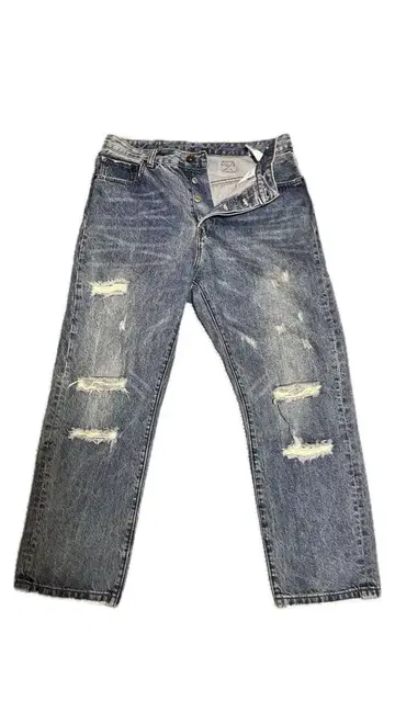 antiqua 데미지 가공 블루 데님