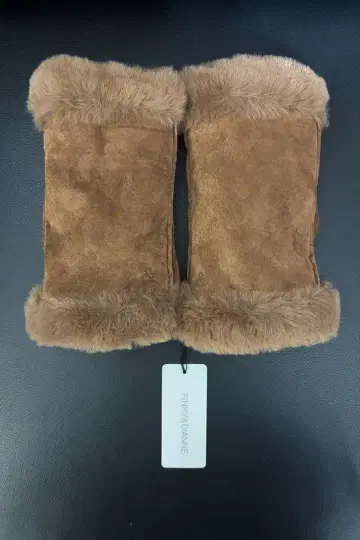 [ 새상품 ] 핑키앤다이안 미텐 장갑 스웨이드 가죽(천연 가죽) 브라운