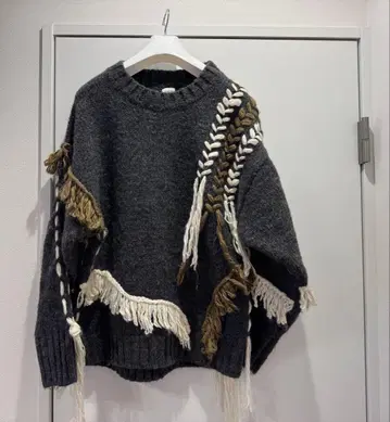 [새상품급] ungrid 레이스업 디자인 루즈 니트 프리 사이즈