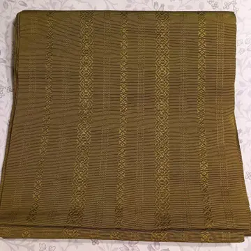 하카타 오리 나고야 오비 올리브 그린