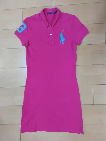 랄프 로렌 폴로 셔츠 원피스 핑크