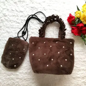 미사용 새상품 티에두르 인조 모피 백 & 미니백 2세트