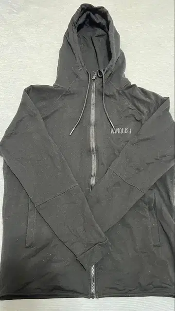 VANQUISH 블랙 풀 집업 후드티