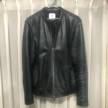 블랙 가죽 싱글 라이더 자켓