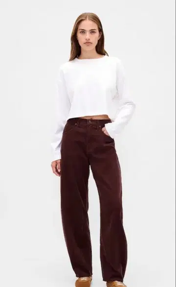 GAP 배럴 하이 라이즈 브라운 데님 23