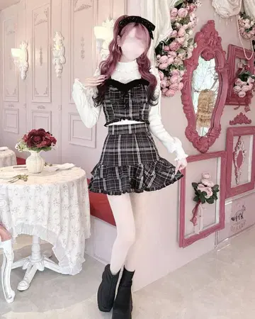 허니뮤우 honeymew 퍼 뷔스티에 셋업