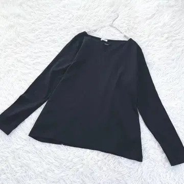 그라시에 긴팔 티셔츠 오피스 면 100 LL 빅 사이즈 베이직 블랙