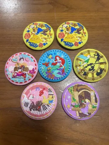 디즈니 자수 캔뱃지 7개 세트