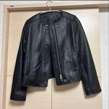 숲의 학교 램 가죽 노카라 자켓 블루종 M 사이즈