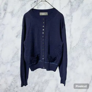 H81 폴스미스 울 100% 가디건 M 네이비 온워드 카시야마