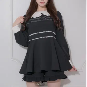 새 상품 택 포함 Pium 리본 테이프 프릴 칼라 셋업