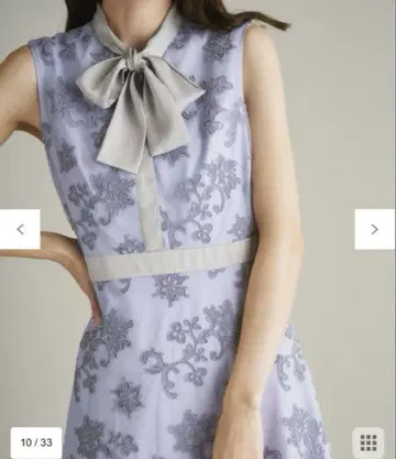 그레이스 콘티넨탈 코드 플라워 자수 레이스 원피스 라벤더 S