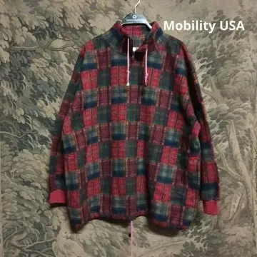 Mobility USA 90s 패치워크 프린트 플리스 점퍼
