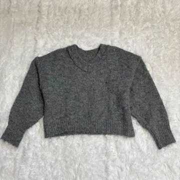 a.v.v 여성용 긴팔 니트 S 울 이토킨 스트레치 그레이