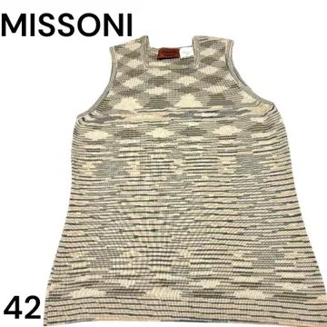 MISSONI 캐시미어 혼방 실크 슬리브리스 니트 사이즈 42 이탈리아제