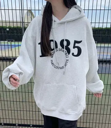 로고 자수 빅 후드티 맨투맨