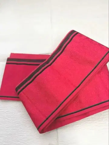 순수 실크 하카타 반폭 오비 새상품급! 까멜리아 레드 이노우에 직물