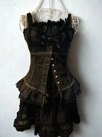 핑크하우스 데님 뷔스티에