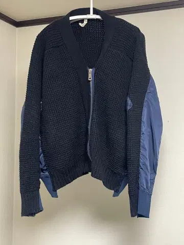 집업 니트 자켓 블랙/네이비