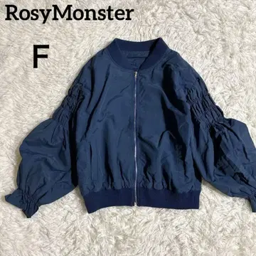 로지몬스터 볼륨 소매 MA-1 블루종 집업 네이비