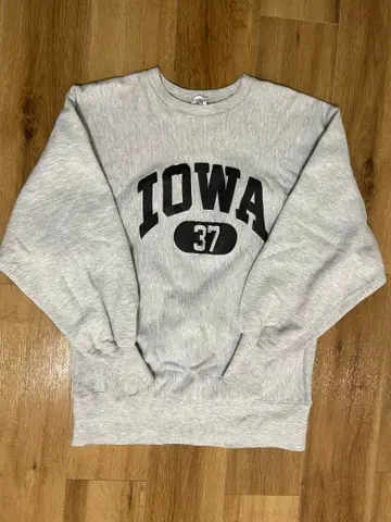 컨디션 최상 80s 리버스 위브 IOWA 2단 블랙 러버 L 트리코 태그