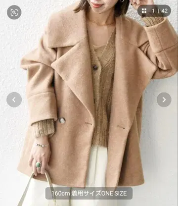 SHIPS any: 슬리버 숏 P 코트