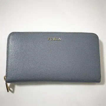 [ 익명 배송 ] FURLA 훌라 지갑 장지갑 가죽 블루 그레이